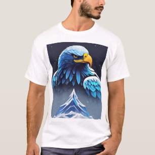 Camiseta Majestosa Eagle e Montanha Snowy