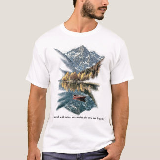Camiseta Majestosa reflexão da montanha & arte da natureza