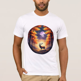 Camiseta Majestoso Cervo de Outono na Floresta Mágica