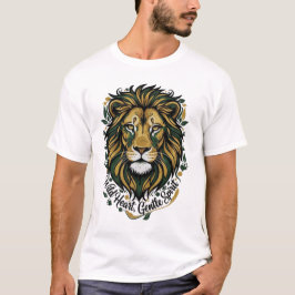 Camiseta Majestoso Coração Selvagem Espírito Gentil Leão Ca