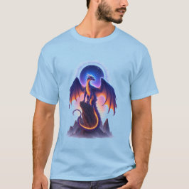 Camiseta Majestoso Dragão Fantasia Empoleirado na Montanha