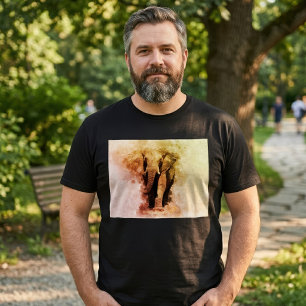 Camiseta Majestoso Elefante Africano Macho Andando Aquarela