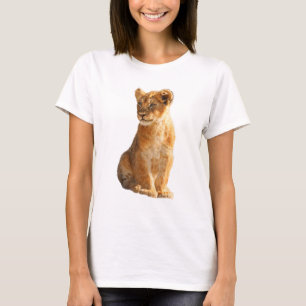 Camiseta Majestoso Filhote de Leão Dourado Vida Selvagem Mu