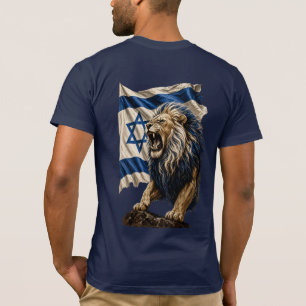 Camiseta Majestoso Leão de Judá com Bandeira Israelense
