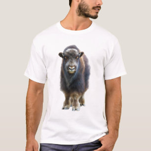Camiseta Majestoso Retrato de Bisonte Americano Vida Selvag
