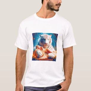 Camiseta Majestoso Slumber: Princesa e Tigre Branco