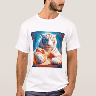 Camiseta Majestoso Slumber: Princesa e Tigre Branco