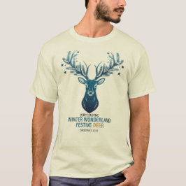 Camiseta Majestoso Veado de Roupas de Férias de Inverno Par