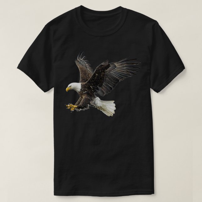 Camiseta Majexpressa águia-calva americana voadora (Frente do Design)