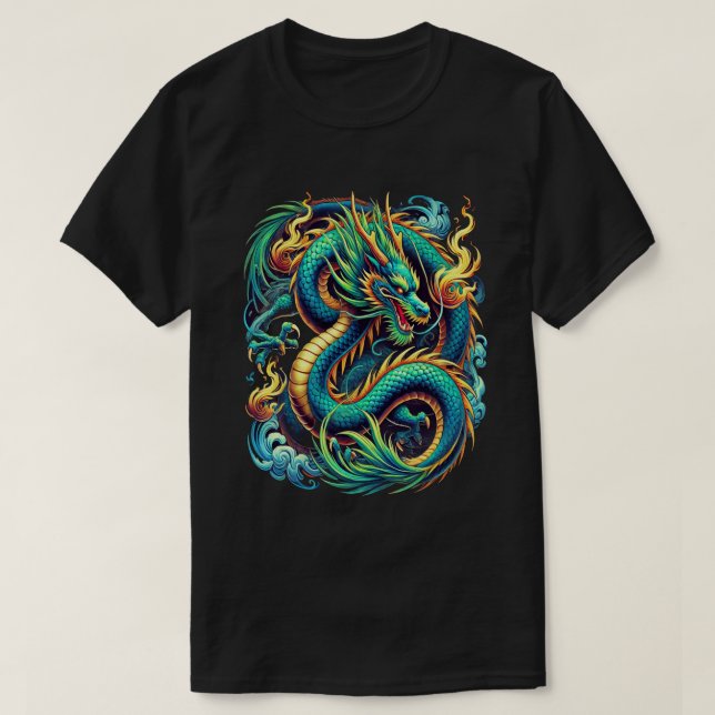 Camiseta Majexpressa Azure Dragon (Frente do Design)
