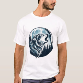 Camiseta Majexpressa Wolf Howling na lua cheia