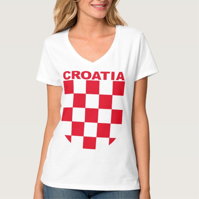 Camiseta Majica superior de Croatia Sahovnica Hrvatska da (Frente)
