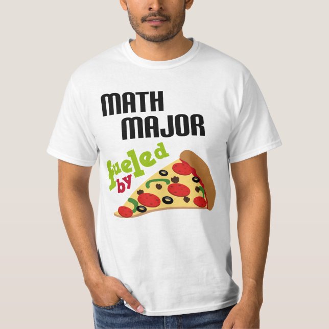 Camiseta Major de matemática presente (pizza) (Frente)