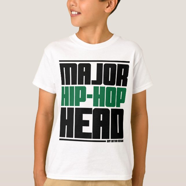 Camiseta Major Hip Hop Head Green (Frente)