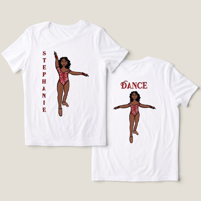 Camiseta Majorette/Dançarina Vermelha Animal  (Design Frente e Verso)