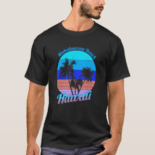 Camiseta Makalawena Beach Hawaii Retro Tropical Palm Trees