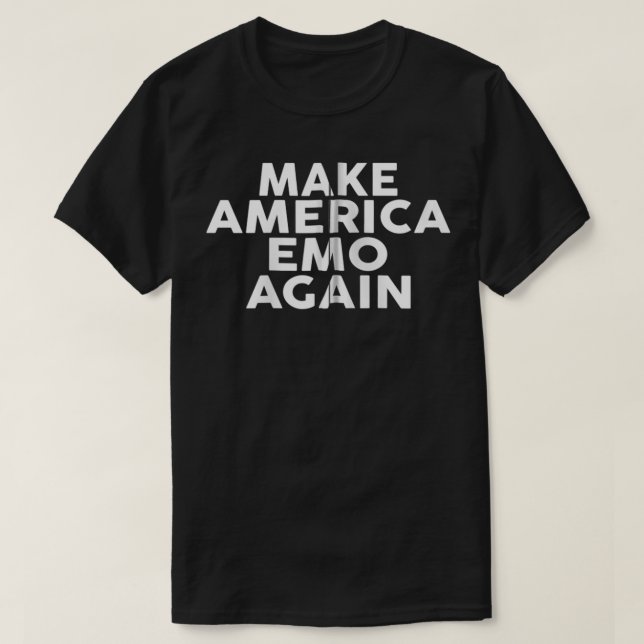 Camiseta Make America Emo Again  Funny Goth Zip  (Frente do Design)