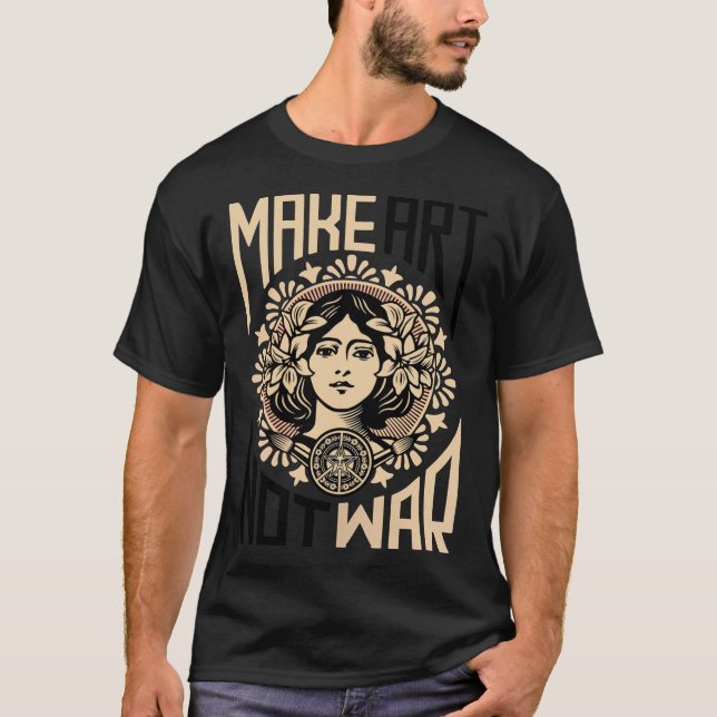 Camiseta Make Art Not War Symbol Essential T-Shirt (Frente)