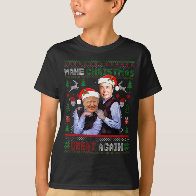 Camiseta Make Christmas Great Again Funny Santa Trump Vance (Frente)