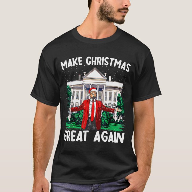 Camiseta Make Christmas Great Again Xmas Funny Trump Pajama (Frente)