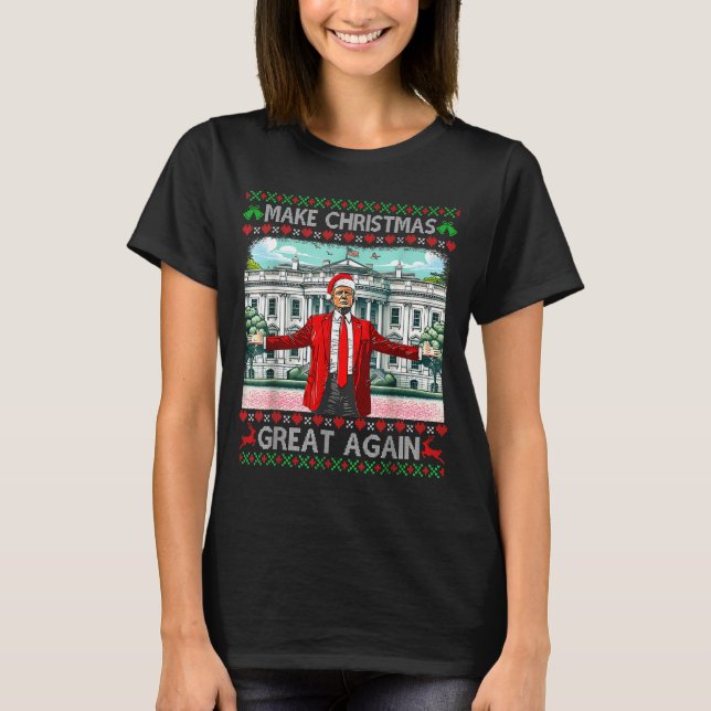 Camiseta Make Christmas Great Again Xmas Funny Trump Pajama (Frente)