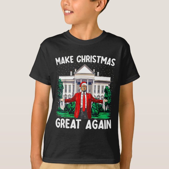 Camiseta Make Christmas Great Again Xmas Funny Trump Pajama (Frente)