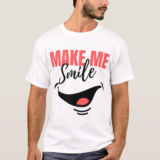 Camiseta MAKE ME SMILE Bright and Playful Cartoon Graphic (Frente)