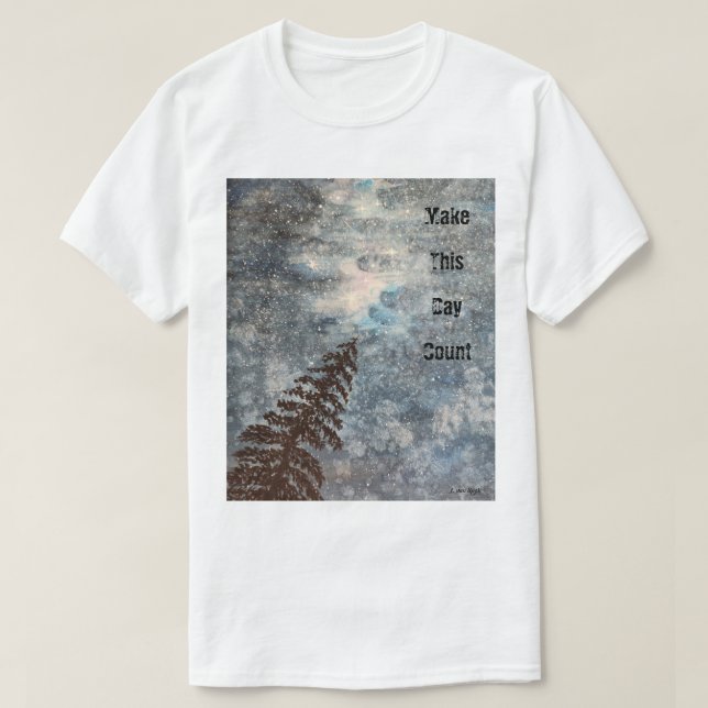 Camiseta Make This Day Count Lone Tree Stars Rugged Nature (Frente do Design)
