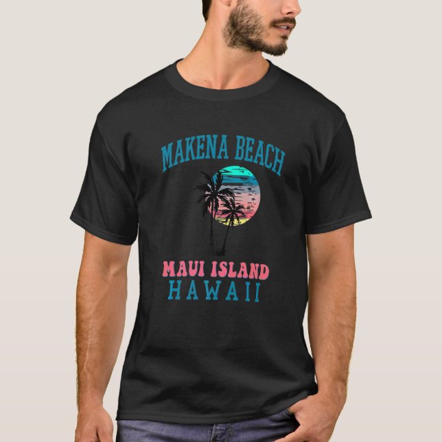 Camiseta Makena Beach South Maui Beach Palm Trees Summer Ha (Frente)