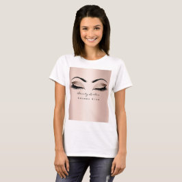 Camiseta Makeup Artist Beauty Lash Studio Rosa BlushGlitter