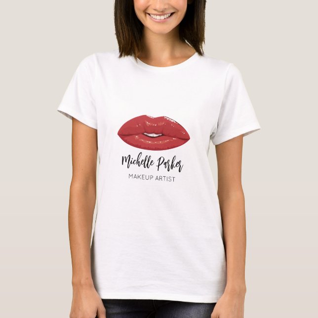 Camiseta Makeup Artist Beauty Nome dos Lábios (Frente)