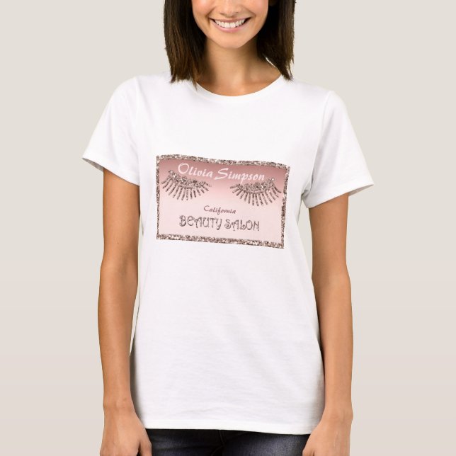 Camiseta Makeup Artist Eyes Lashes Glitter Drives Spark Bea (Frente)