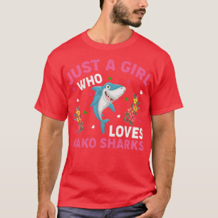 Camiseta Mako Shark Fish Lover Apenas Uma Menina Que Ama Ma