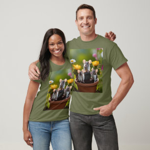 Camiseta "Mal-estar do Jardim: Três Camundongos em Potes Fl