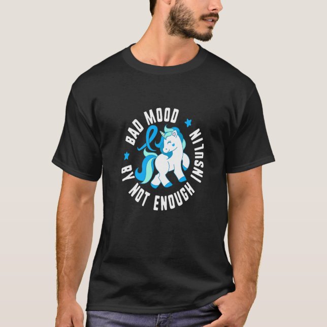 Camiseta Mal humor Não Suficiente Diabetes Insulinas T1 Awa (Frente)