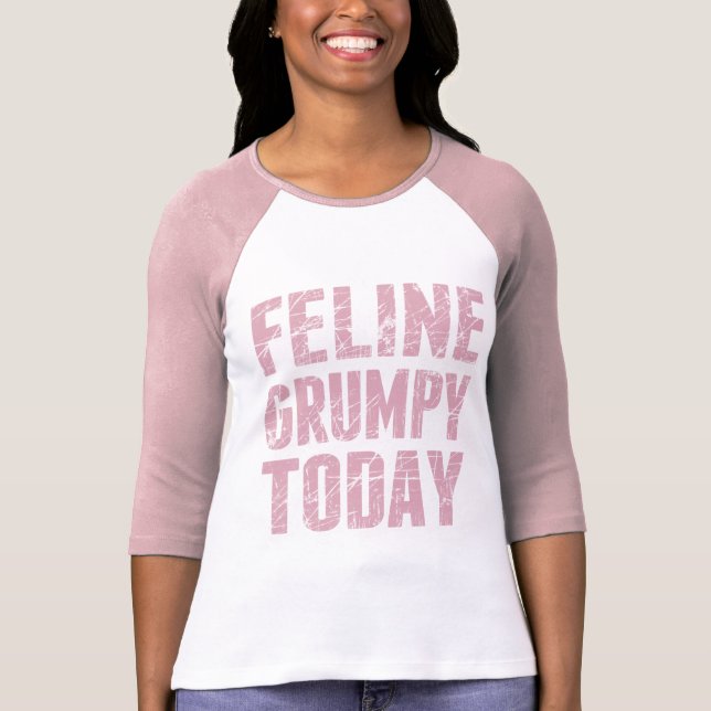 Camiseta Mal-humorado felino hoje (Frente)