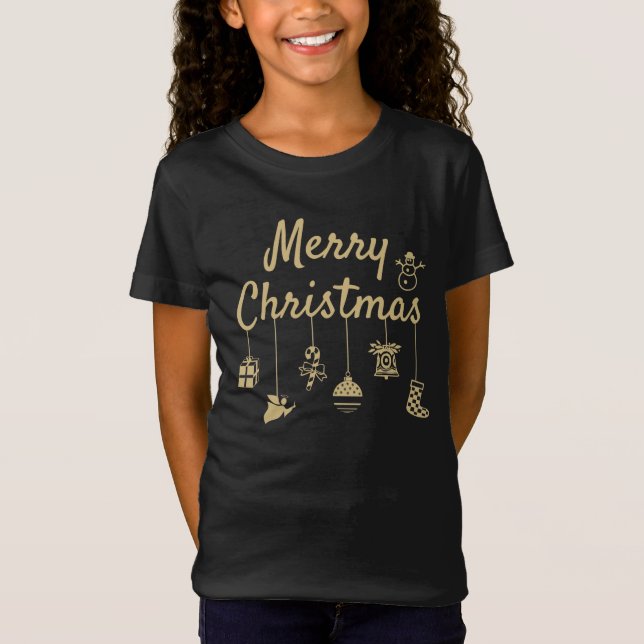 Camiseta Mal Natal Ornaments - Ouro (Frente)