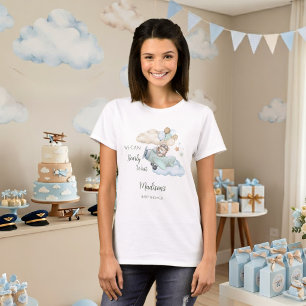 Camiseta Mal Podemos Esperar Urso de Pelúcia Avião Mãe Para