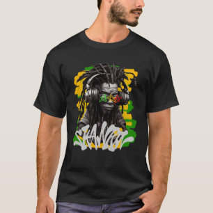 Camiseta Mala de inclinação e com estilo de Grafite de Fone
