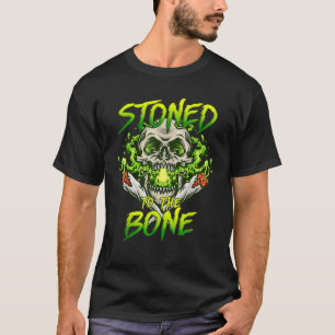 Camiseta Mala fumante de esqueleto apedrejada no Dia das Br