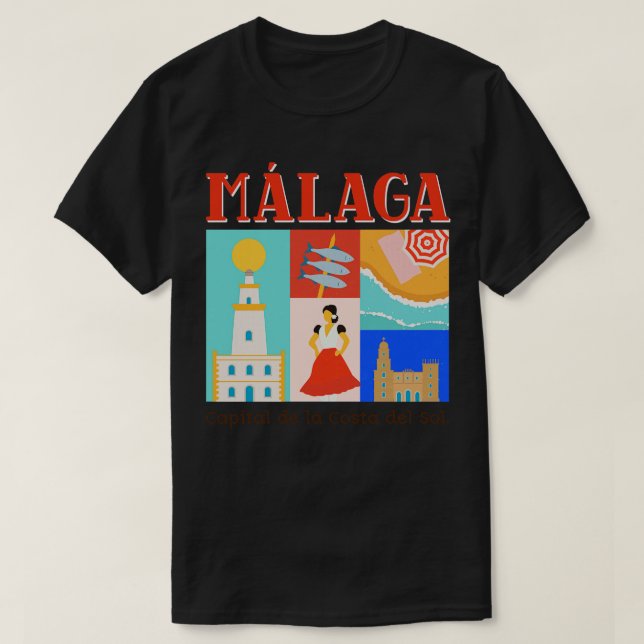 Camiseta Malaga Espanha Espana (Frente do Design)