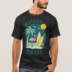 Camiseta Malaga Espanha Souvenirs Espana Viagem Vacinas Hom