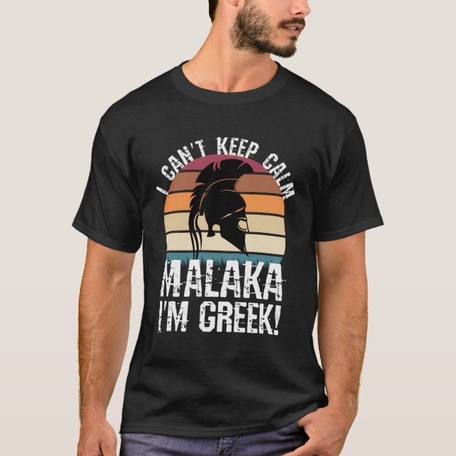 Camiseta Malaka Sou Grego - Espartanos Gregos Orgulhosos (Frente)
