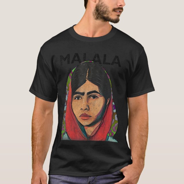 Camiseta Malala Yousafzai, Ativista Paquistanesa, Educação  (Frente)