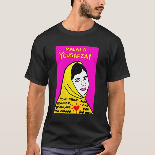 Camiseta Malala Yousafzai Pop Folk Art friends (Frente)