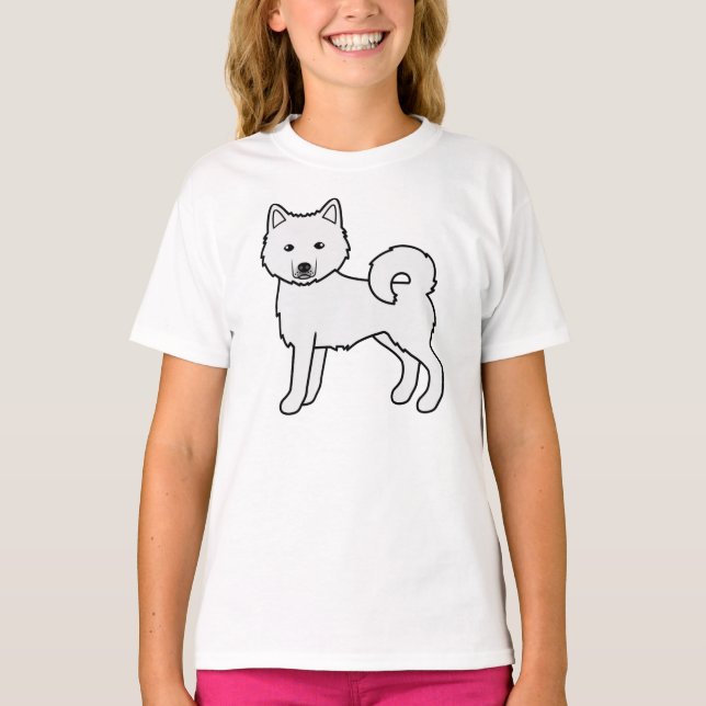 Camiseta Malamute do Alasca Branco Cachorro de Desenho Anim (Frente)