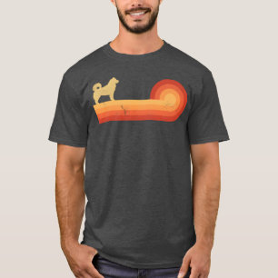 Camiseta Malamute do Alasca Retro Vintage Pôr do sol 60s 70