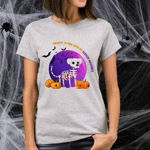 Camiseta Malamute Halloween Skeleton do Assustador Alaskan