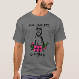 Camiseta Malamute Mãe Cachorro Mãe Primavera Flor Cugado