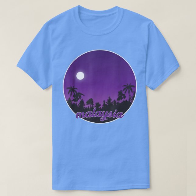 Camiseta malásia à noite com Palms (Frente do Design)